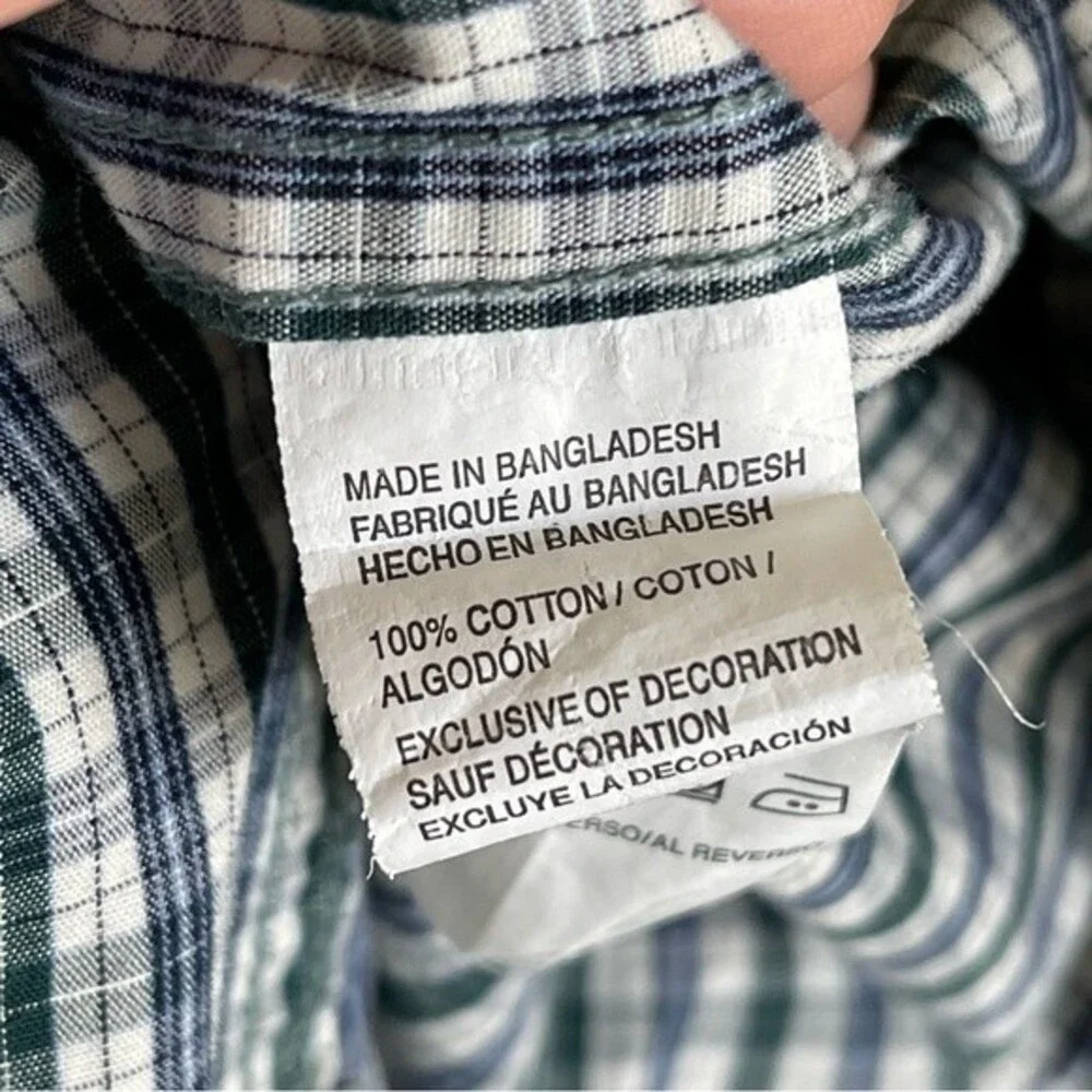 IZOD Long Sleeve Plaid Button Down Mens Shirt 100% Cotton XL - Picture 8 of 8